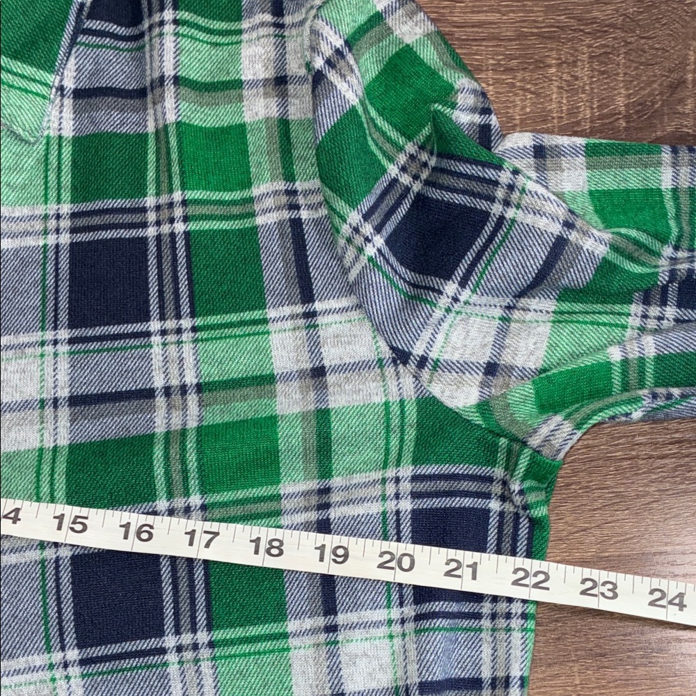 EUC Medium Unbranded Baylor University Green and Blue Plaid Button-Up Shirt - Picture 5 of 10